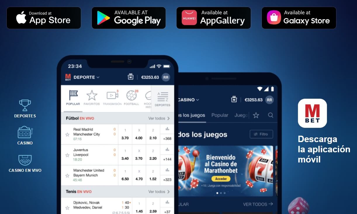 App móvil de Marathonbet