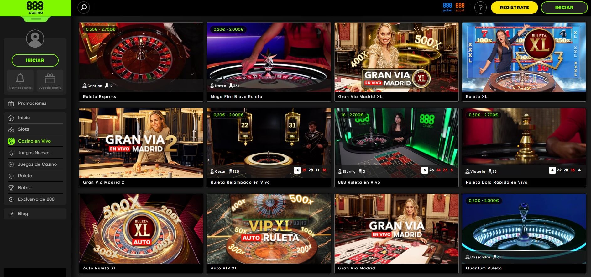 Casinos en vivo 888 Casino