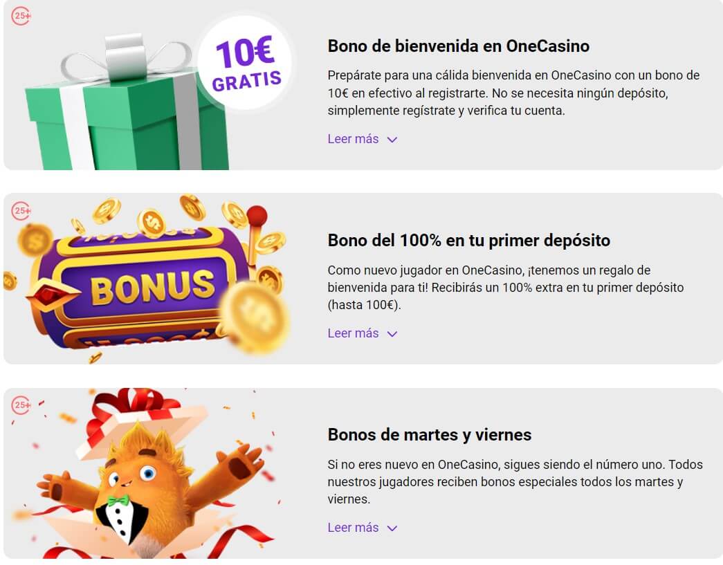 Promociones de OneCasino