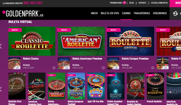 ruleta en vivo goldenpark